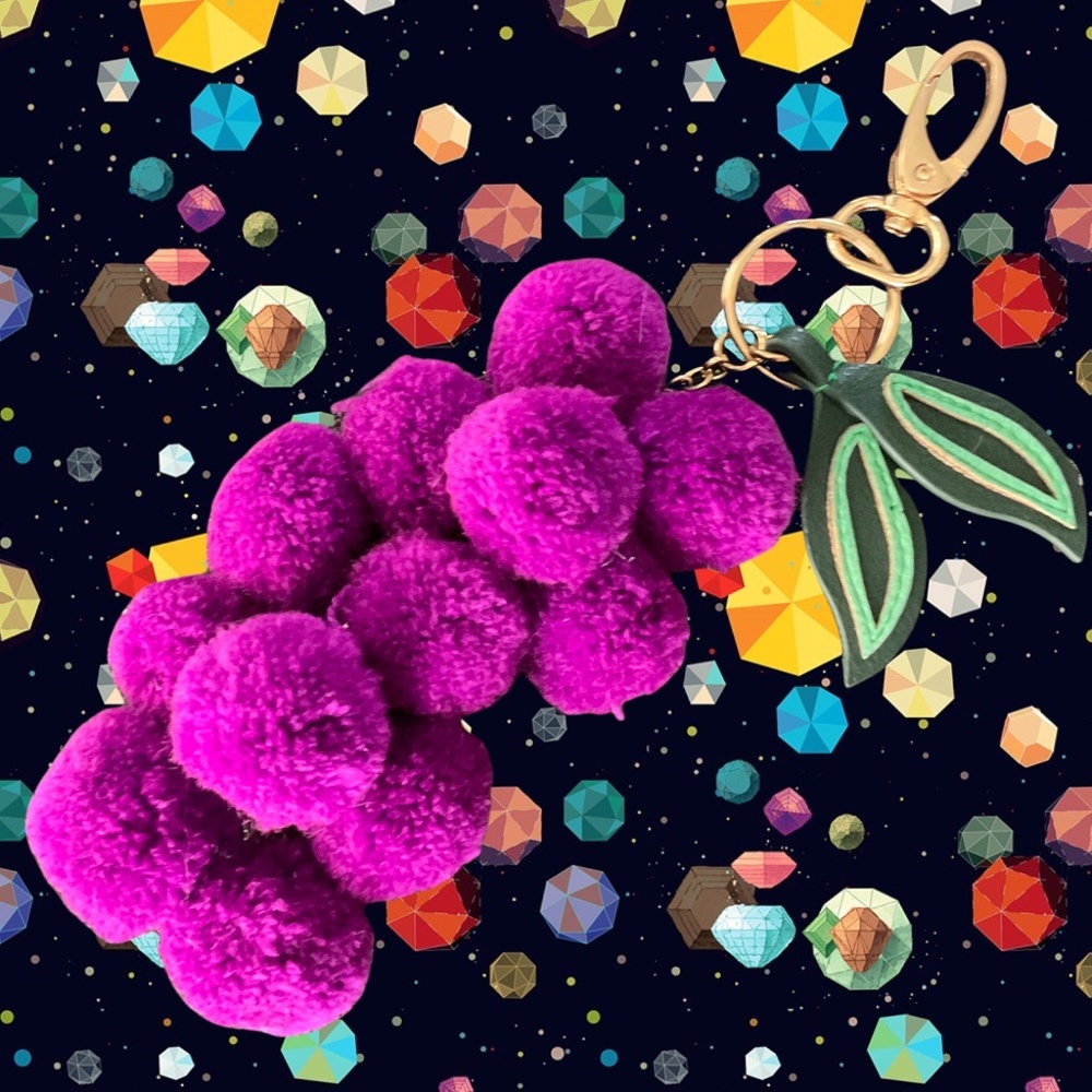 💖 Fluffy Grapes Bag Charm 💖